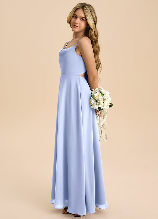 Azazie Shale Junior Robe Trapèze en Mousseline de soie Arc Eis image1