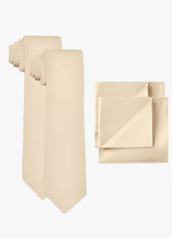 front Matte Satin Wide Tie and Pocket Square 2-Piece Set