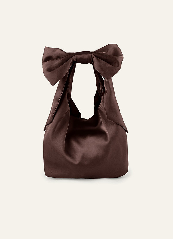 front Borsa a mano con fiocco in raso elasticizzato in tinta