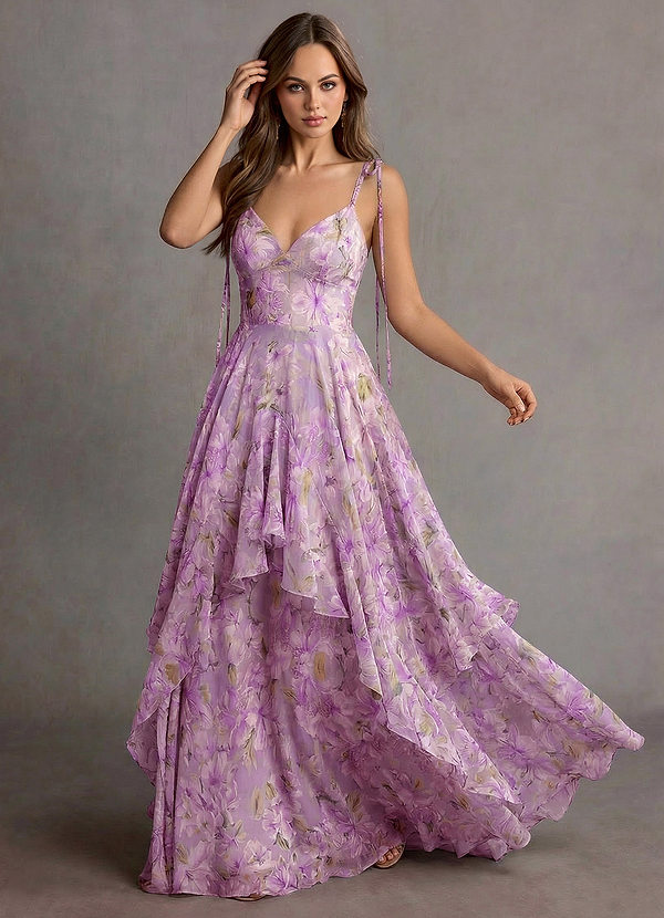 Harmony Violet Floral Maxi Dress image1