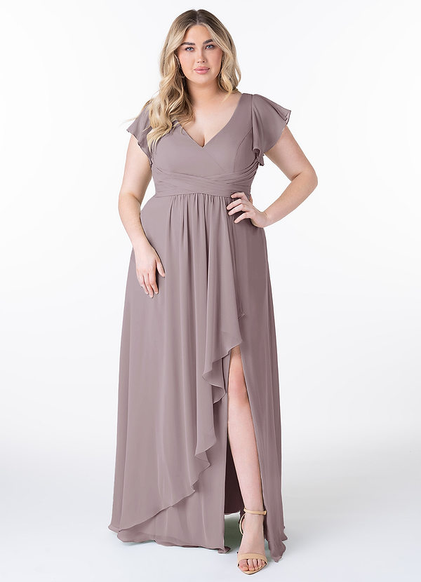 Azazie Omari Bridesmaid Dresses Dusk A-Line Chiffon Dress image1
