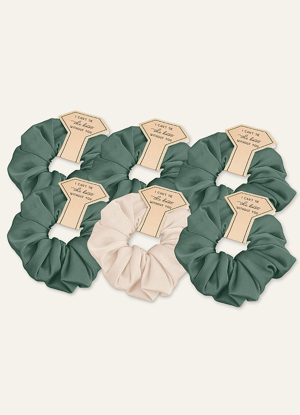 front Bijpassende kleur gemengde kleur bruidsmeisjes stretch satijnen oversize scrunchie set