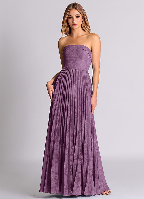Azazie Mariana Bridesmaid Dresses Wisteria A-Line Strapless Floral Burnout Convertible Dress image1