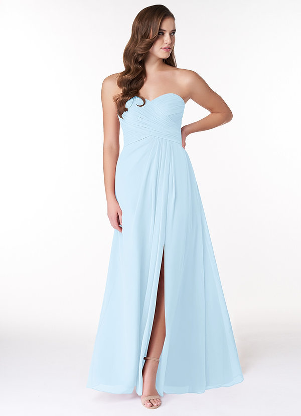 Azazie Arabella Allure Abiti da Damigella Abito Convertibile A-Line in Chiffon Scollo a Cuore Azzurro image1