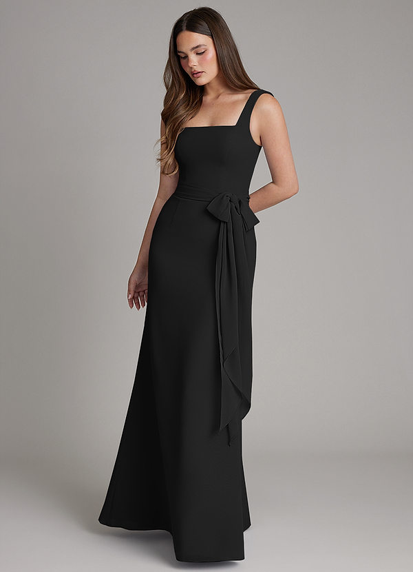 Azazie Katya Abiti da Damigella Abito Convertibile Sirena in Chiffon Scollo quadrato Nero image1