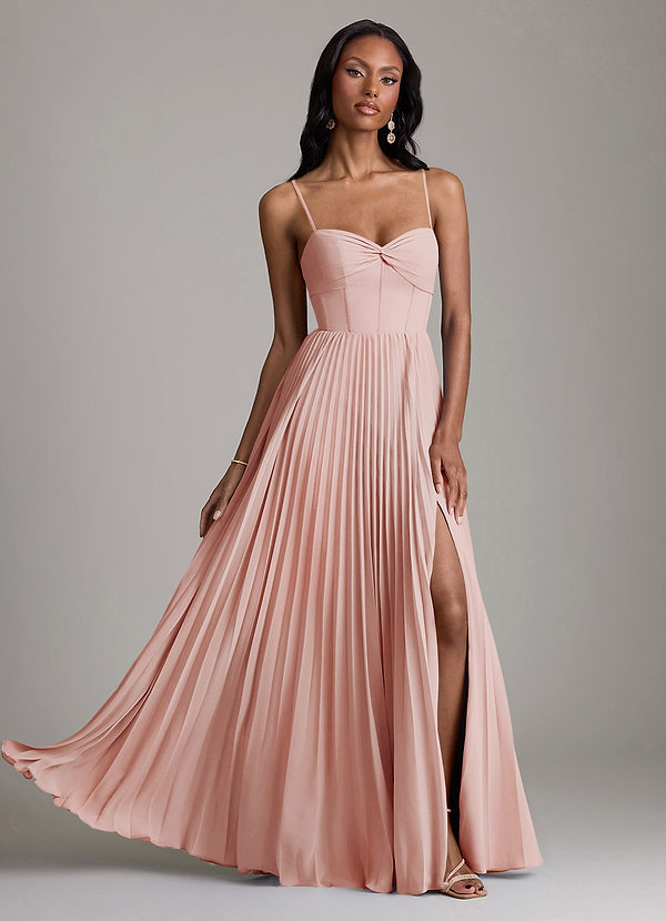 Azazie Akiko Bruidsmeisjes Jurken Jurk van Chiffon met A-Lijn Sweetheart Halslijn Rozet image1