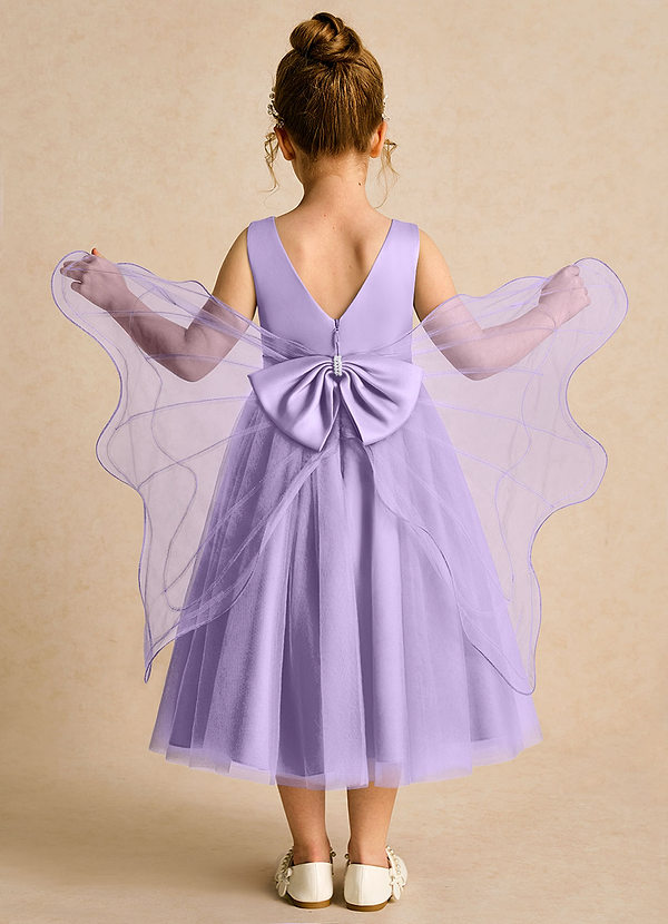 Azazie Pear Flower Girl Dresses Lilac Ball-Gown Bow Tulle Dress image1