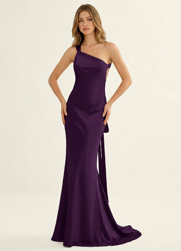 Persephone Grape Satin Prom Dress image1