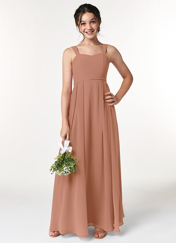 Azazie Simoan Junior Bronzer A-Line Sweetheart Neckline Chiffon Dress image1