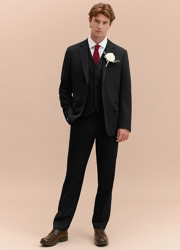 front James Black Structured Stretch 3-piece suit