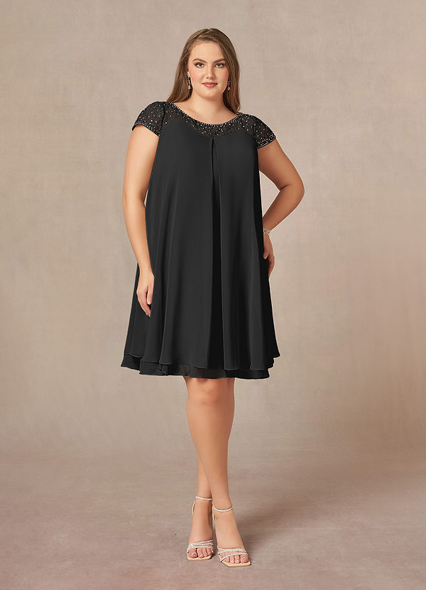 Azazie Tess Mother of the Brides Dresses Black Empire Sequins Chiffon Dress image1