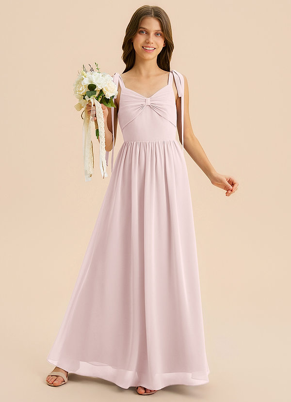 Azazie Izzy Junior Klä av A-Line i Chiffong Plisserad image1