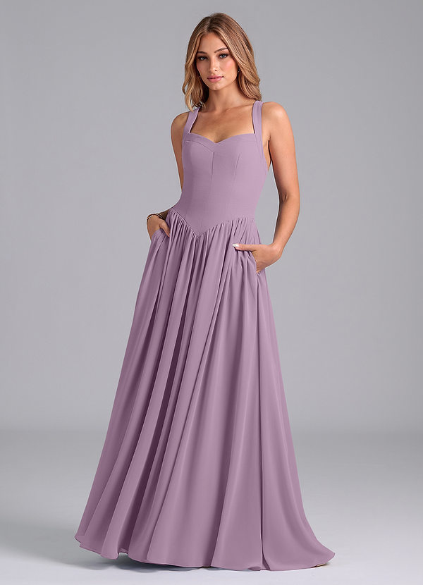 Azazie Francis Bridesmaid Dresses Wisteria A-Line Corset Chiffon Dress image1
