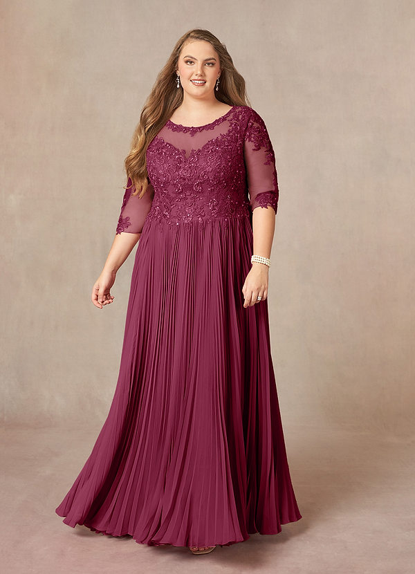 Azazie Corinne Mother of the Brides Dresses Mulberry A-Line Sequins Chiffon Dress image1