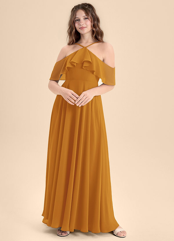 Azazie Tessabelle Junior Vestido de Caramelo de Gasa de Corte En A con Vestidos sin tirantes image1