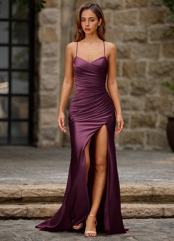 Lustre Ankara Red Satin Prom Dress image1