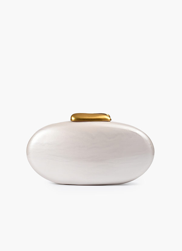 front Pearlescent Round Acrylic Clutch