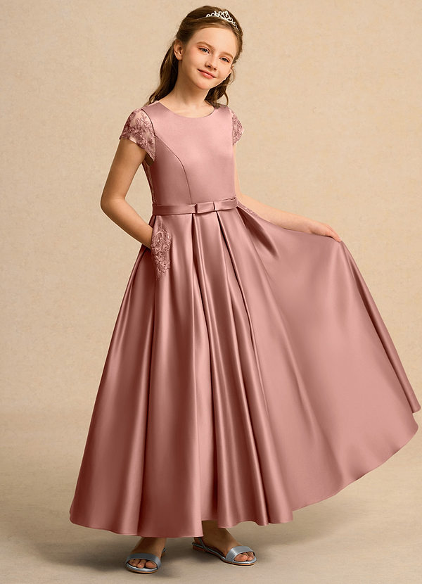 Azazie Bunny Girl Robes de Fillette d'Honneur Robe Princesse en Dentelle Rose De Cèdre image1