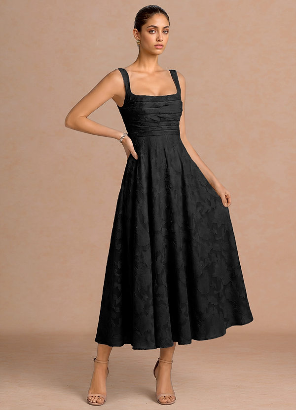 Azaria Black Midi Dress image1