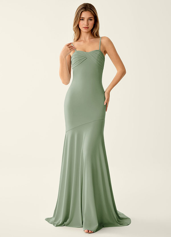 Giulietta Licht Groen Galajurk in zeemeerminstijl met open rug image1