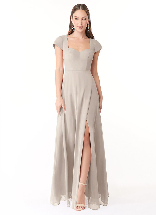 Azazie Hainsly Bridesmaid Dresses A-Line Sweetheart Neckline Chiffon Floor-Length Dress image1