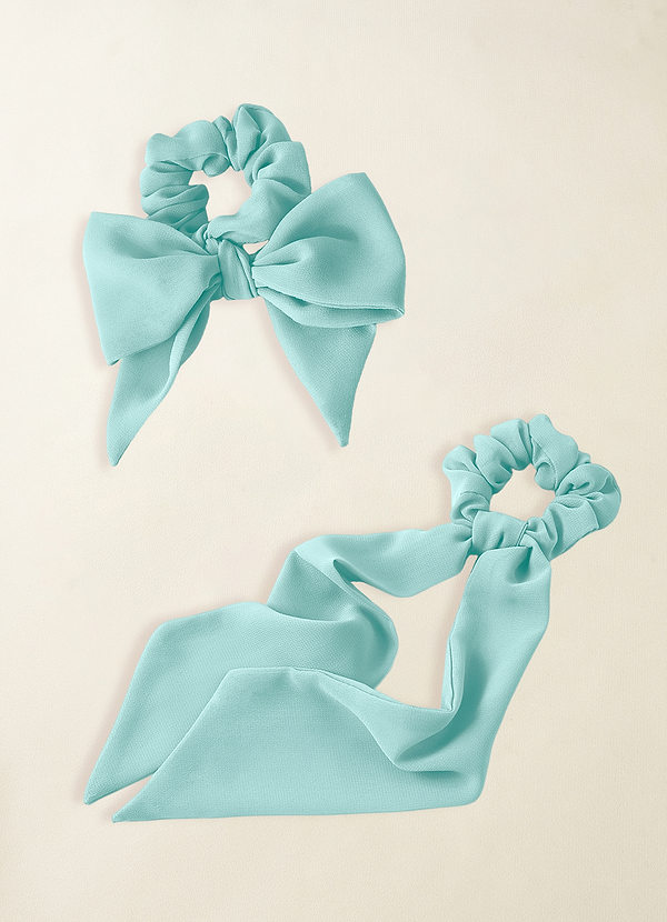 front Matching Color Chiffon Multiway Hair Scarf Scrunchie Set