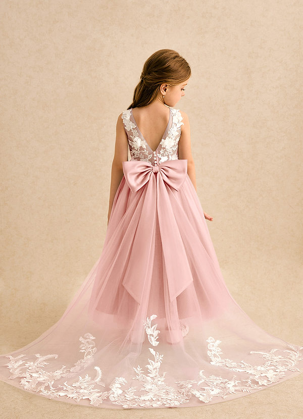 Azazie Mixie Bloemenmeisjes Jurken Baljurk Jurk van Kant Rozet image1