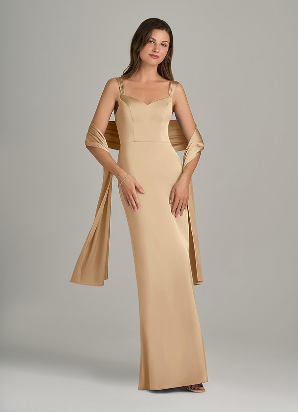 front Azazie Matching Color Stretch Satin Shawl