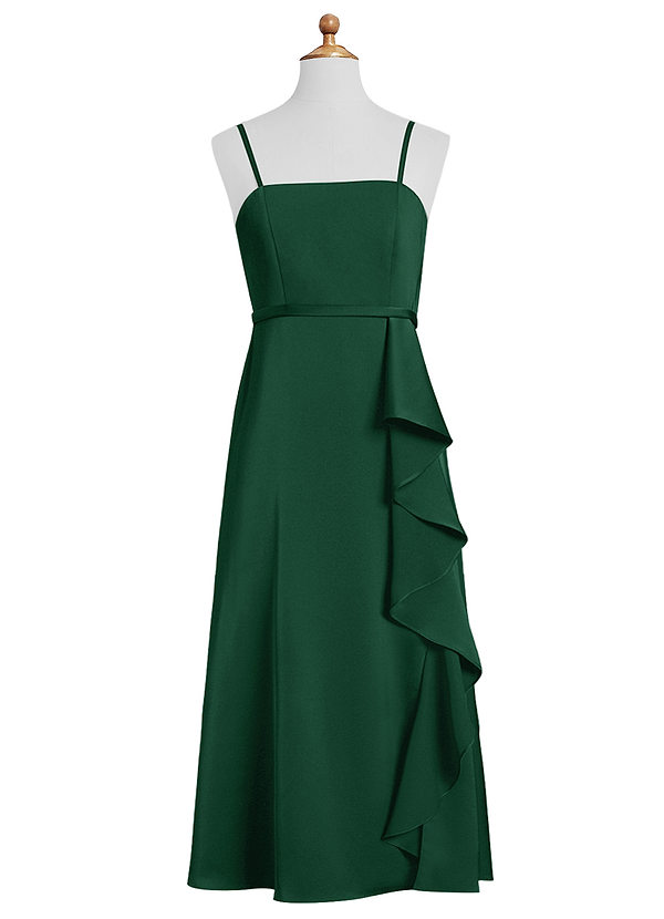 Kaylee Junior A-Line with Belt Stretch Satin Dress