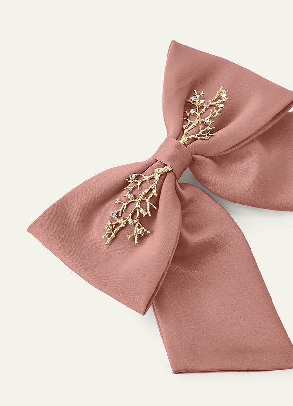 front Presilha de cabelo com laço de metal em formato de galho, na mesma cor.