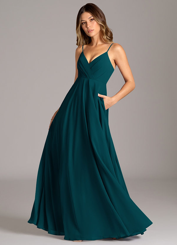 Azazie Amani Brautjungfernkleider A-Linie Plissee Chiffon Kleid Kiefer image1