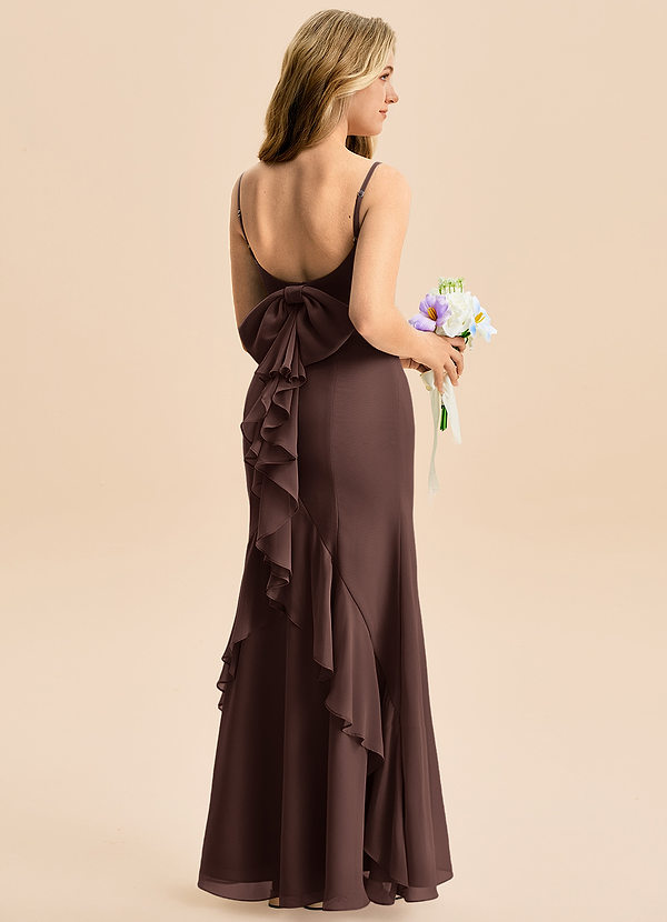 Azazie Lioren Junior Ganache Mermaid Bow Chiffon Dress image1