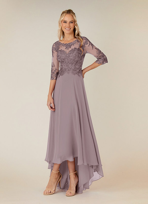 Azazie Monza Mother of the Brides Dresses Dusk A-Line Lace Chiffon Dress image1