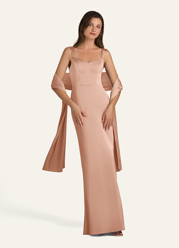 front Azazie Scialle In Raso Elasticizzato In Colore Abbinato