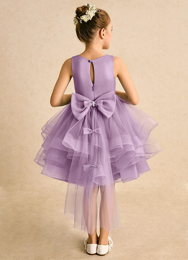 Azazie Tinie Blumenkinder Kleider Ballkleid Schleifen Tüll Kleid Blauregen image1