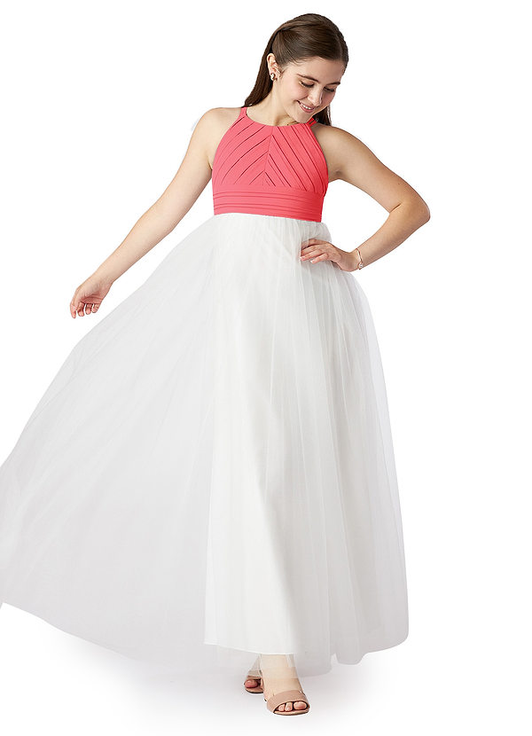 Vestidos De Dama De Honor Junior De Chifón A La Altura De Té Sandía main image 0