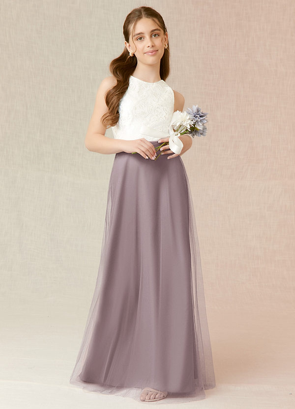 Azazie Albertine Junior Dusk A-Line Lace Chiffon Dress image1