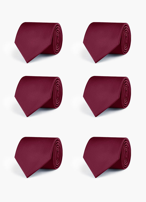 front Stretch Satin Matching Groomsmen Tie Set – 6 Pieces