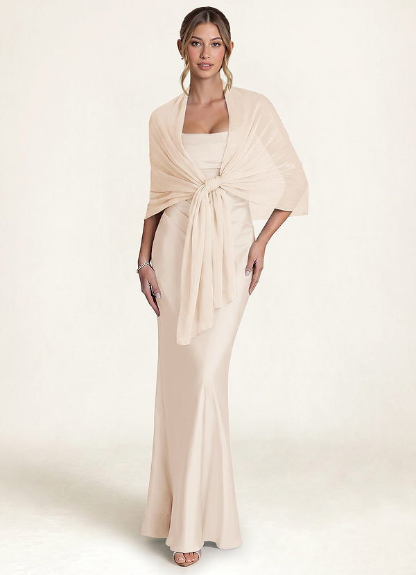 front Azazie Chiffon Sparkly Cover Up Scarf