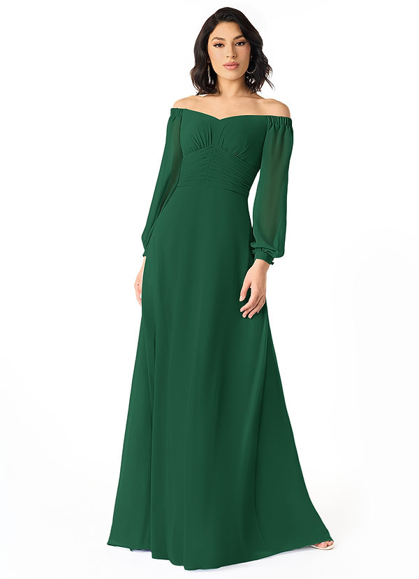 Rubina A-Line Long Sleeve Chiffon Dress