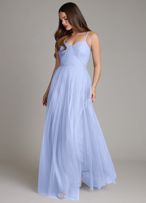 Azazie Teagan Brautjungfernkleider A-Linie Herzausschnitt Tüll Kleid Eis image1