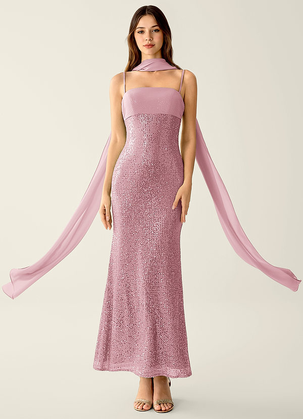 Celestina Jasnoróżowy Suknia balowa syrenka z gorsetem i cekinami image1