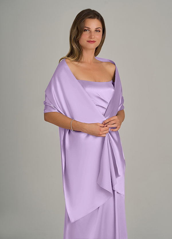 front Azazie Matching Color Ireland Metallic Satin Shawl