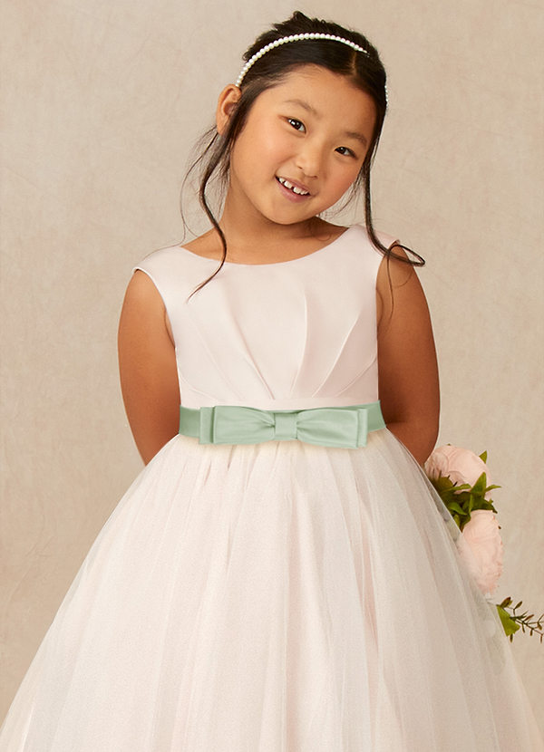 front Azazie Matching Color Satin Layered Bow Sash
