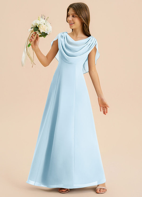 Azazie Lambie Junior Klä av A-Line i Chiffong Plisserad image1