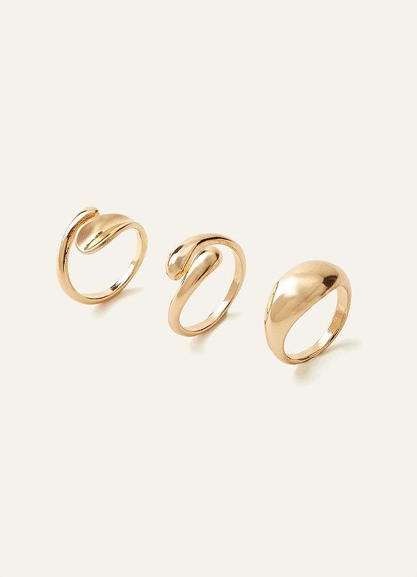 front Three-Piece Sculptural Ring Set