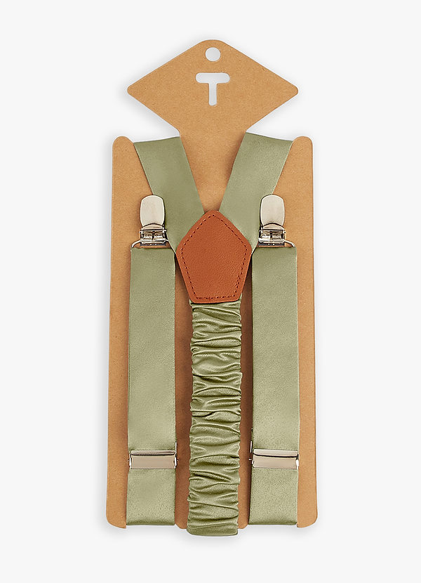 front Matching Color Boy's Matte Satin Suspenders