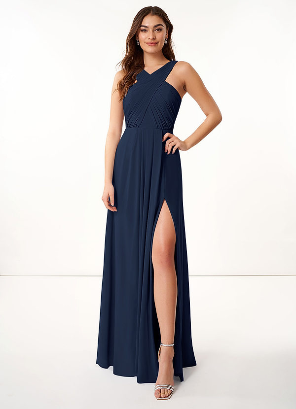 Dark Navy Azazie Brandie Bridesmaid Dresses | Azazie