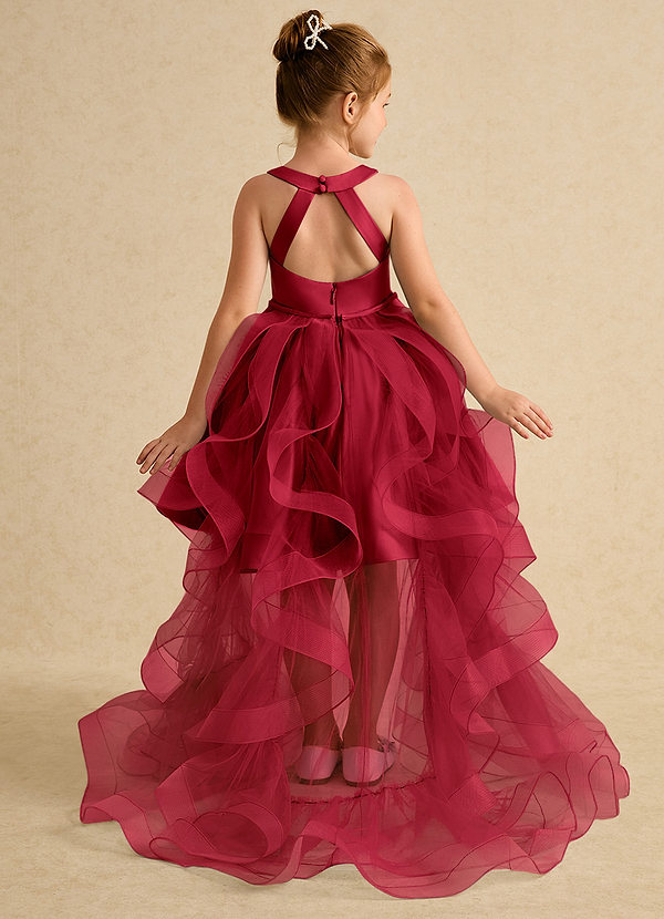 Azazie Julietta Robes de Fillette d'Honneur Robe Princesse en Tulle Convertible Écarlate image1