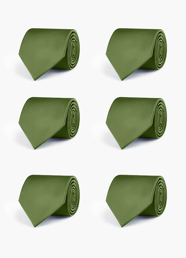front Stretch Satin Matching Groomsmen Tie Set – 6 Pieces